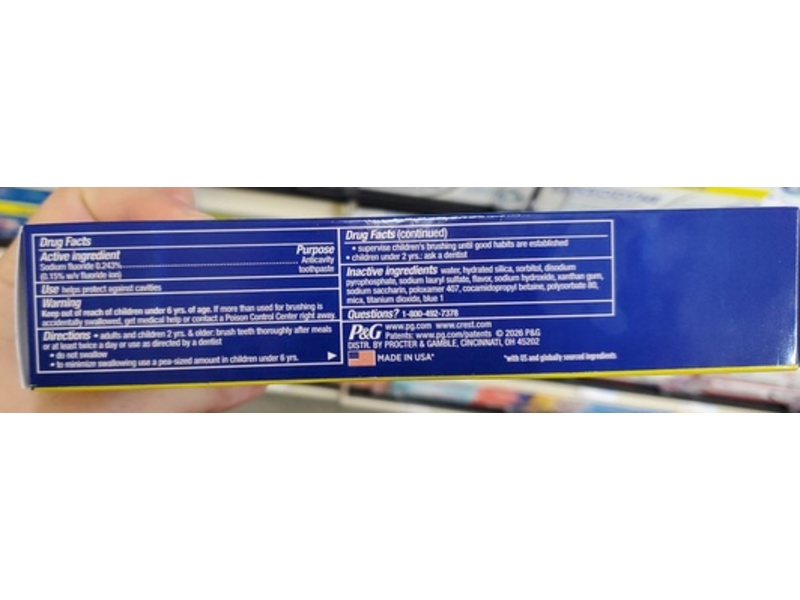 Crest 3D White Advanced Teeth Whitening Toothpaste, Arctic Fresh, 3.3 oz/93 g, Pack Of 2