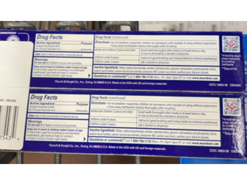 Arm & Hammer Complete Care Whole Mouth Protection Toothpaste, Fresh Mint, 6 oz/170 g, Pack Of 2