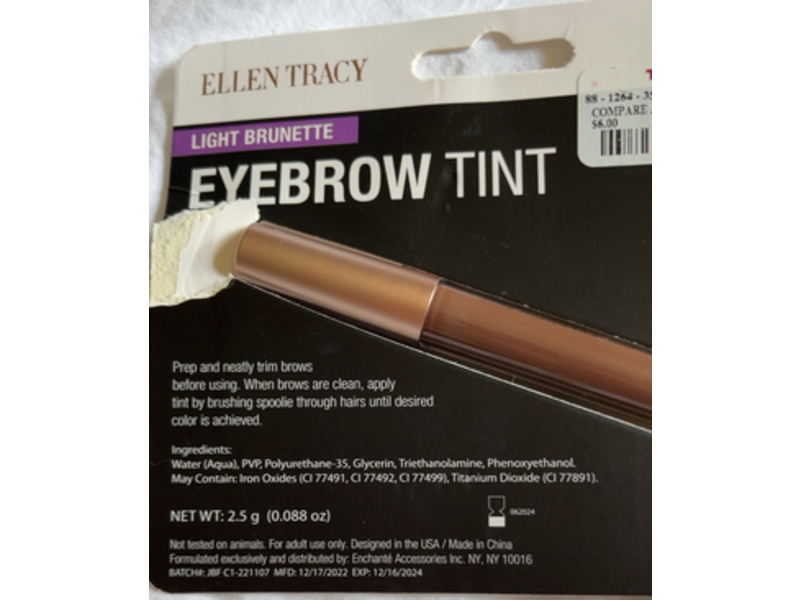 Ellen Tracy Eyebrow Tint, Light Brunette, 0.0888 oz/2.5 g