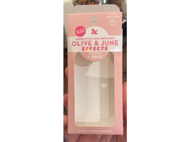 Olive & June Super Stick Mani Press-Ons, Goal Getter, 32 Count