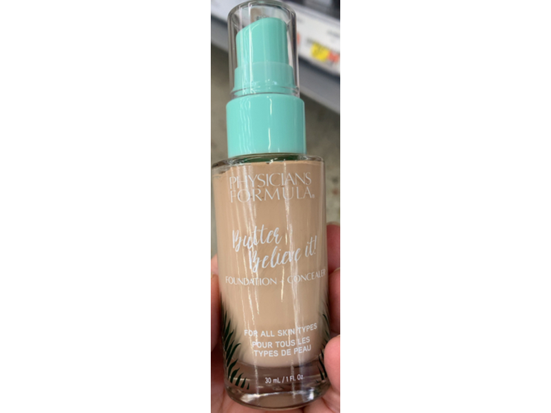 Physicians Formula Butter Believe It! Foundation + Concealer, Fair-to-Light , 1 fl oz/30 mL