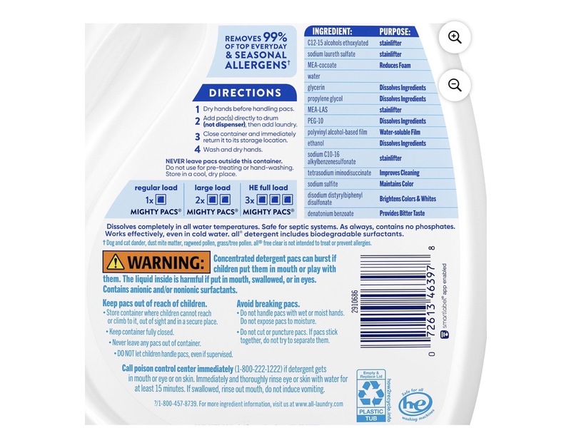 All Free & Clear Laundry Pods, The Original, 120 Loads, 120 Count