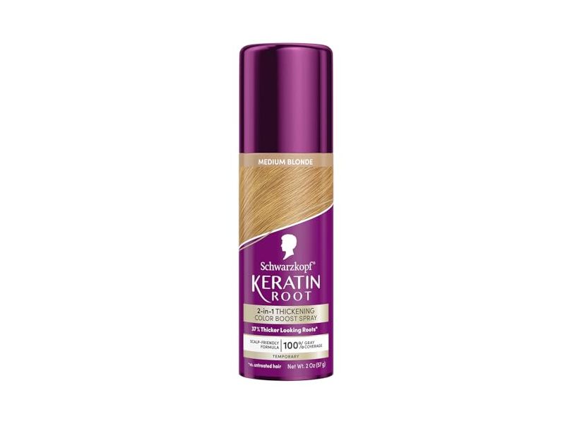Schwarzkopf Keratin Color Root Temporary Hair Color Spray, Medium Blonde, 2 oz/5.7 g
