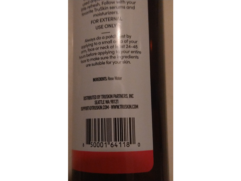 TruSkin Refreshing Facial Toner, Rose Water, Refresh, 4 fl oz/118 ml