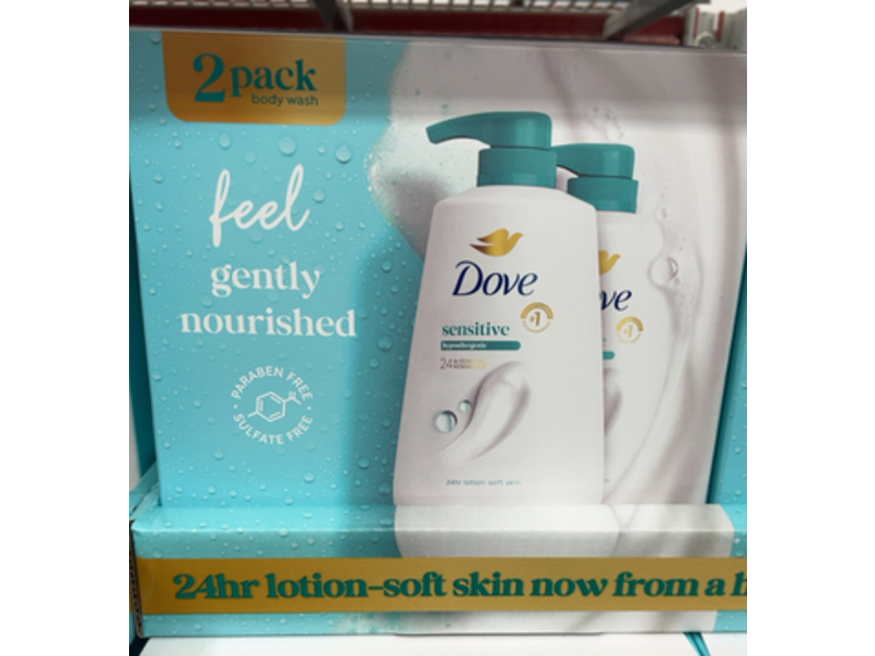Dove Sensitive Body Wash, 30.6 fl oz, Pack Of 2
