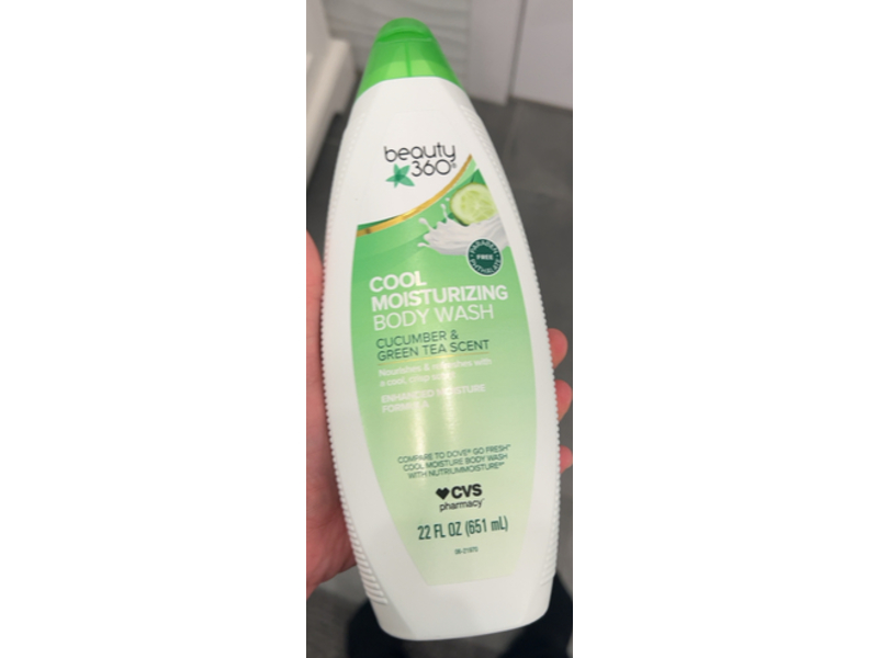Beauty 360 Cool Moisturizing Body Wash, Cucumber & Green Tea, 22 fl oz/651 mL