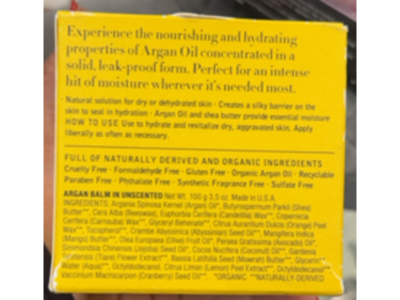 Josie Maran Argan Balm Nourish & Protect, , Unscented, 3.5 oz/100 g