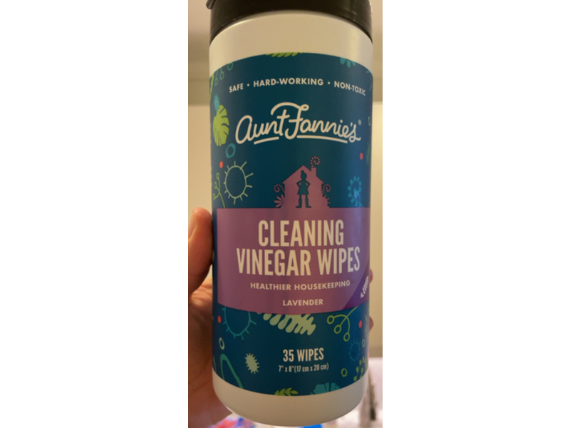 Aunt Fannie's, Cleaning Vinegar Wipes, Lavender, 35 Wipes, Pack Of 6