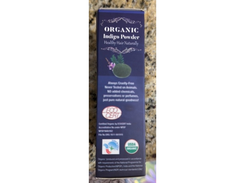 Ancient Veda Organic Hair Colouring Powder, Indigo, 3.5 oz/100 g