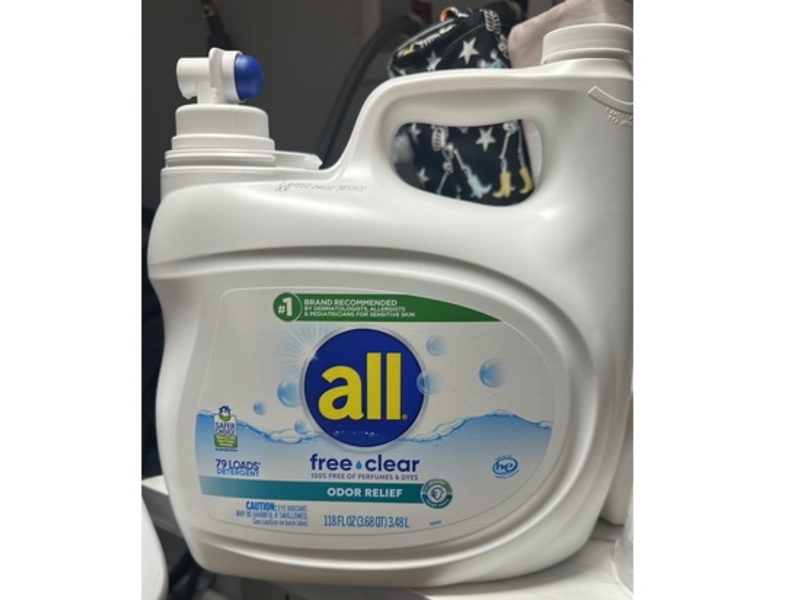 All Odor Relief Liquid Laundry Detergent, Free & Clear, 79 Loads, 118 fl oz/3.48 L