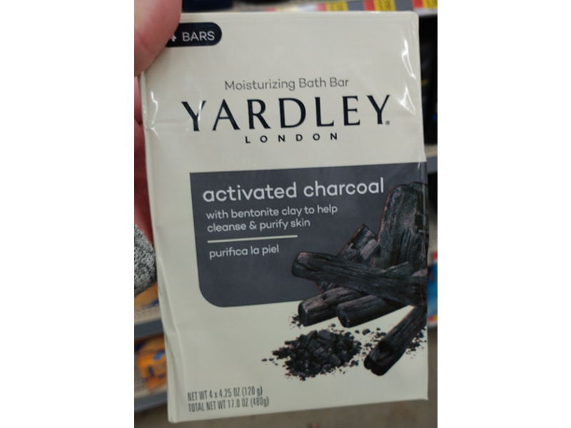 Yardley London Moisturizing Bath Bar, Activated Charcoal, 4.25 oz/120 g, Pack Of 3