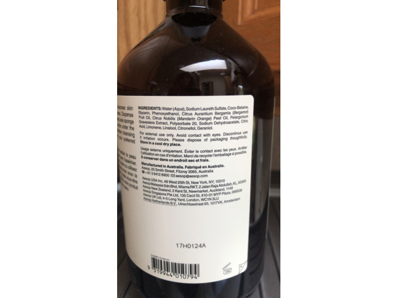 Aesop Geranium Leaf Body Cleanser, 16.9 oz