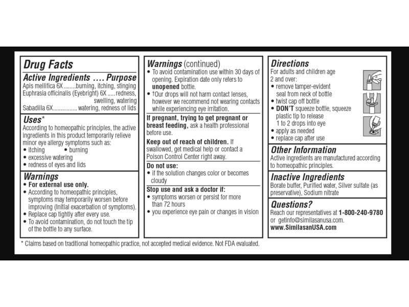 Similasan Allergy Eye Relief, 0.33 fl oz/10 mL