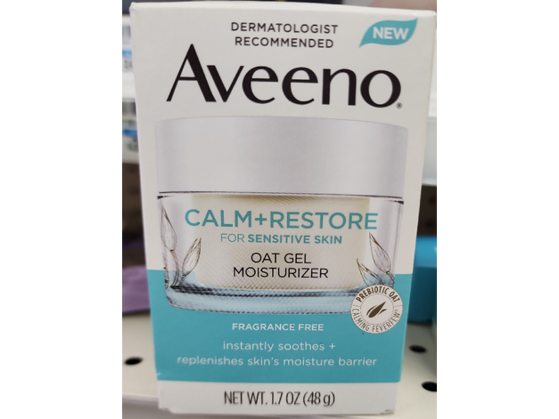 Aveeno Calm + Restore Oat Gel Moisturizer, Instantly Soothes, 1.7 oz/48 g