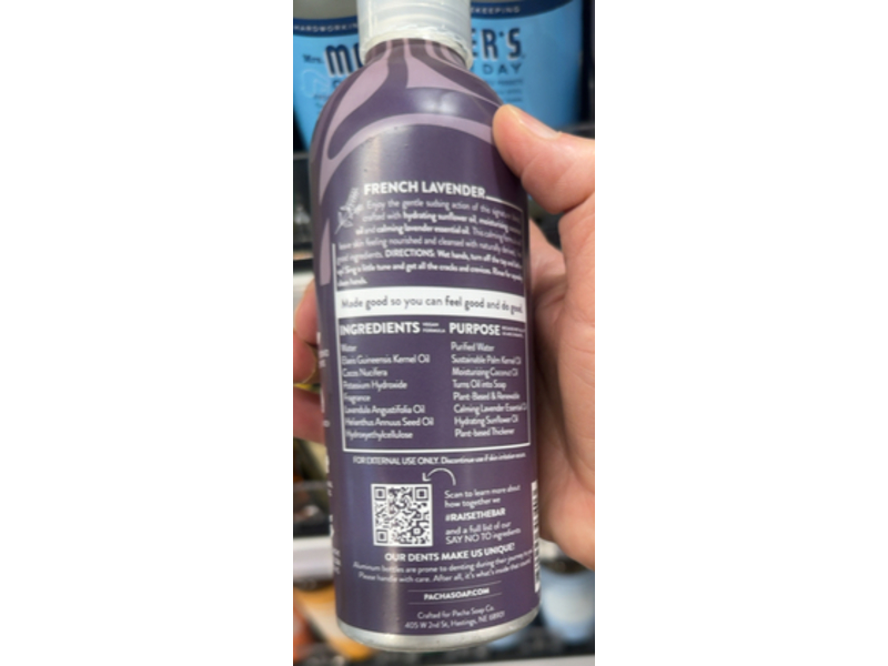 Pacha Soap Co Liquid Hand Soap, French Lavender, 12 fl oz/354 mL