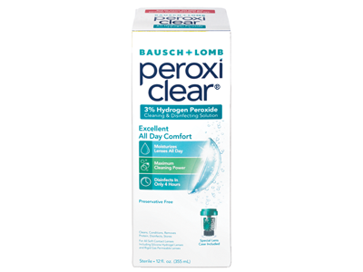 Bausch + Lomb PeroxiClear 3% Hydrogen Peroxide Cleaning & Disinfecting Solution, 3 fl oz