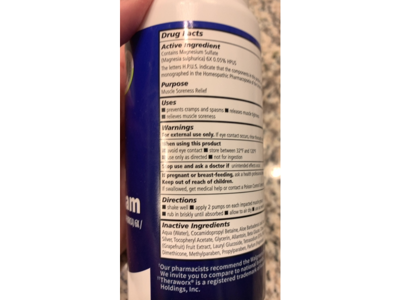 Walgreens Homeopathic Muscle Cramp & Spasm Relief Foam, 7.1 fl oz/210 mL