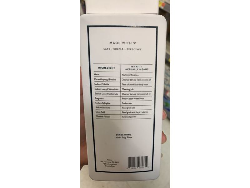 Native Charcoal Body Wash, 18 fl oz / 532 ml