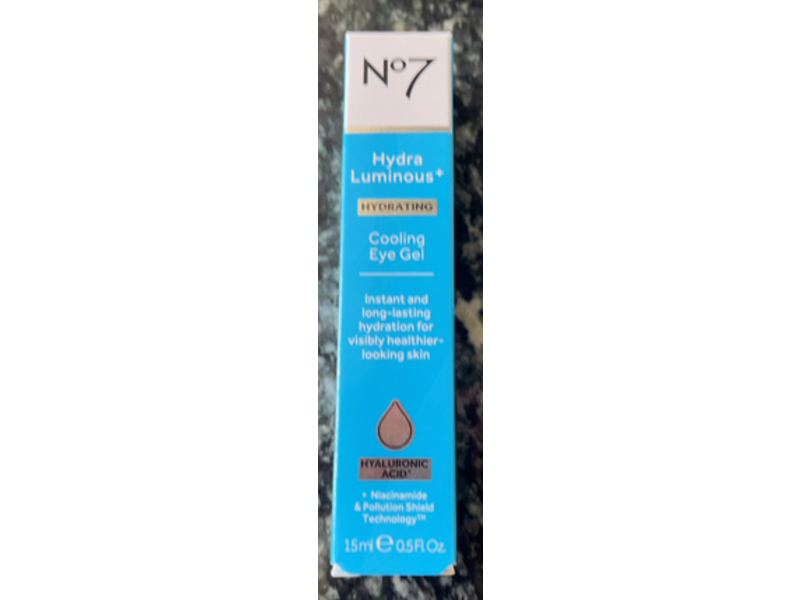 No7 Hydraluminous + Hydrating Cooling Under Eye Gel, Hyaluronic Acid, 0.5 fl oz/15 mL