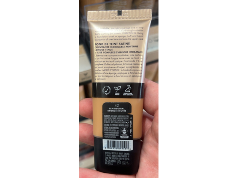 e.l.f. Soft Glam Satin Foundation, 42 Tan Neutral, 1 fl oz/30 mL