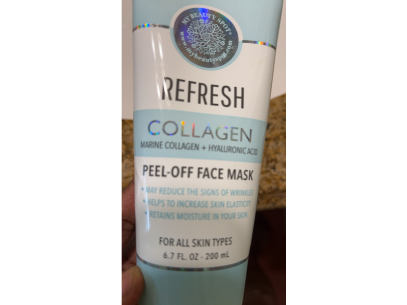 My Beauty Spot Refresh Peel-Off Face Mask, Marine Collagen + Hyaluronic Acid, 6.7 fl oz/200 mL