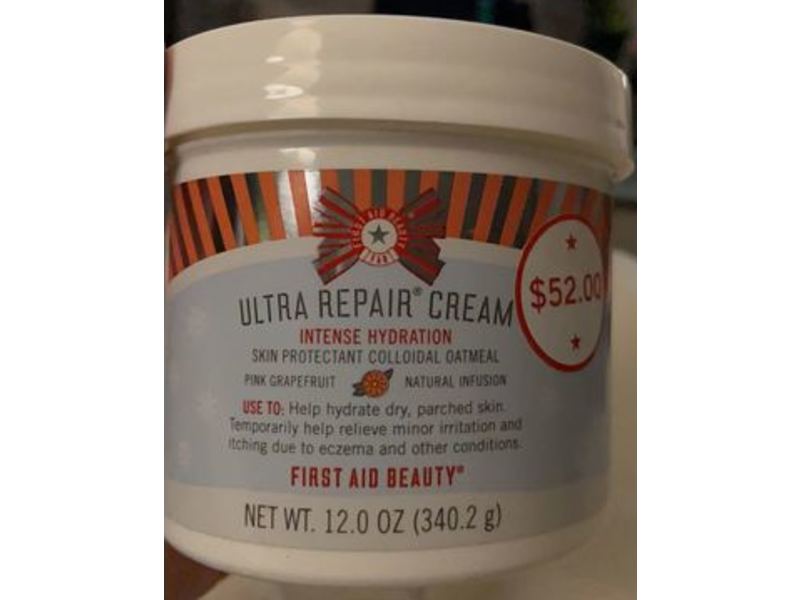 First Aid Beauty Ultra Repair Cream, Intense Hydration, Pink Grapefruit, 12.0 oz/340.2 g