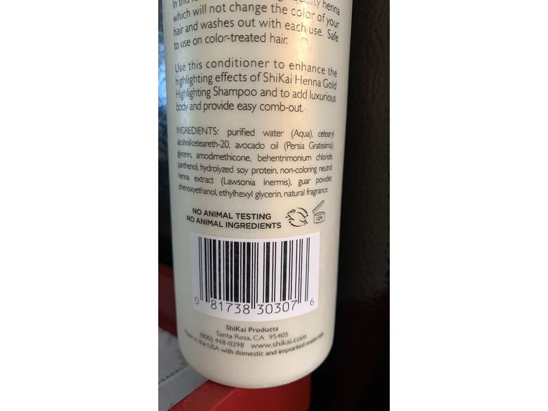 Shikai Henna Gold Highlighting Conditioner, 12 fl oz/355 mL