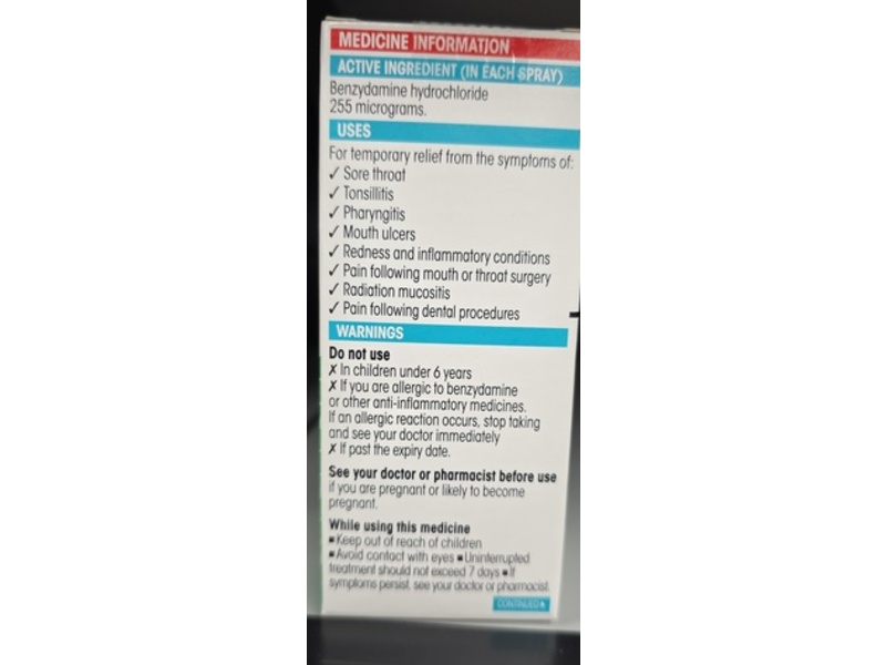 Difflam Sore Throat Spray, Mint, 30 mL