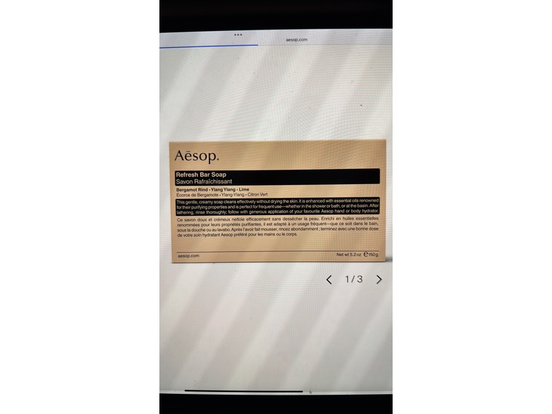 Aesop Refresh Bar Soap, 5.2 oz/150 g