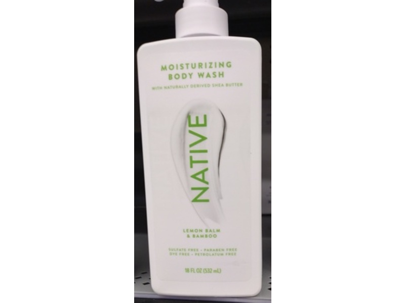 Native Moisturizing Body Wash, Lemon Balm & Bamboo, 18 fl oz/532 mL