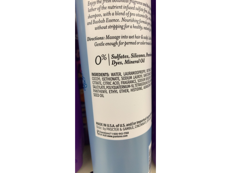 Pantene Hydrating Glow Shampoo, Sulfate-Free, 9.6 fl oz/285 mL