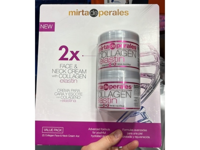 Mirta De Perales Collagen Elastin Face & Neck Cream, Vitamin A & E, 4 oz/170 g, Pack Of 2