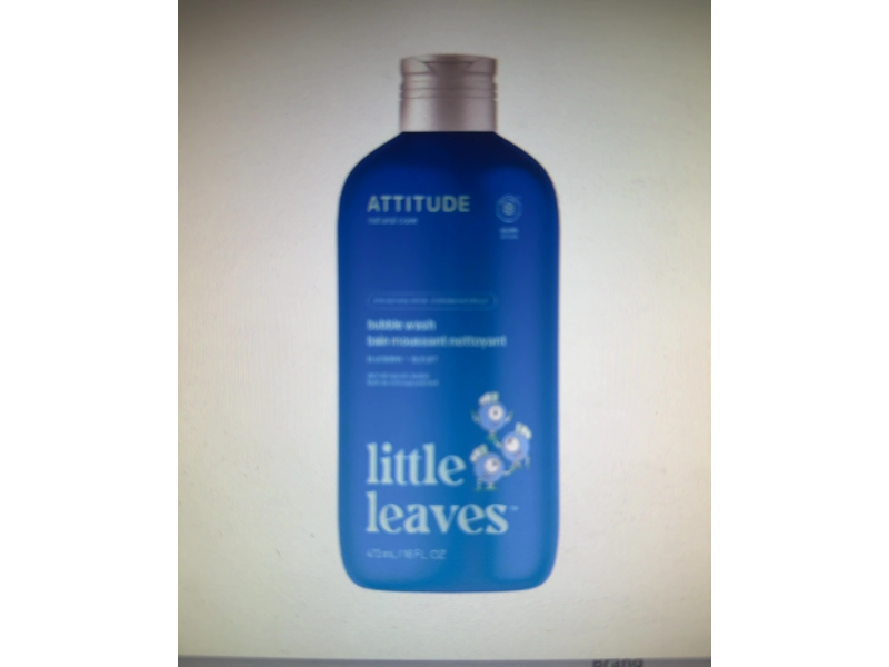 Attitude Little Leaves Kids Bubble Wash, Blueberry, 16 fl oz/473 mL