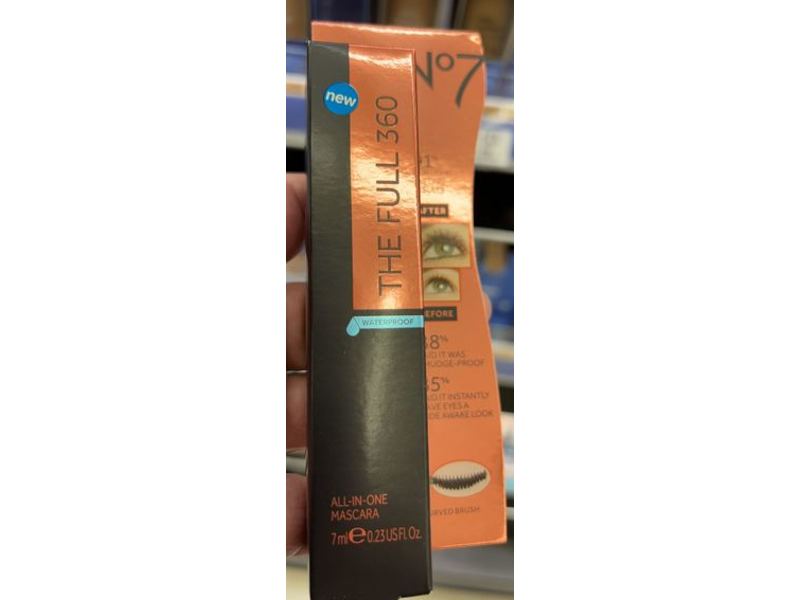No7 The Full 360 Waterproof Mascara, Brown/Black, 0.23 fl oz/7 mL