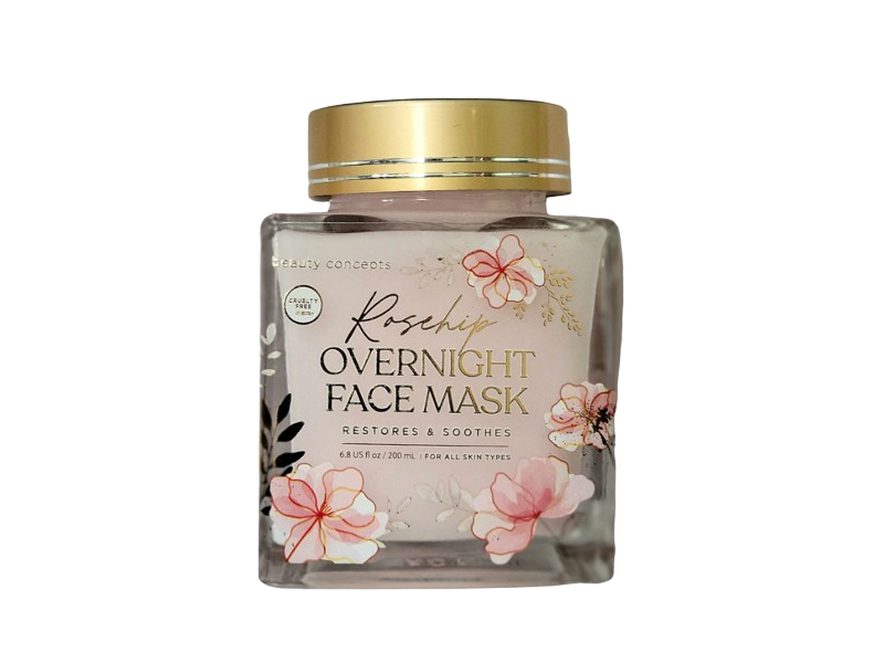 Beauty Concepts Rosehip Overnight Face Mask, 6.8 fl oz/200 mL