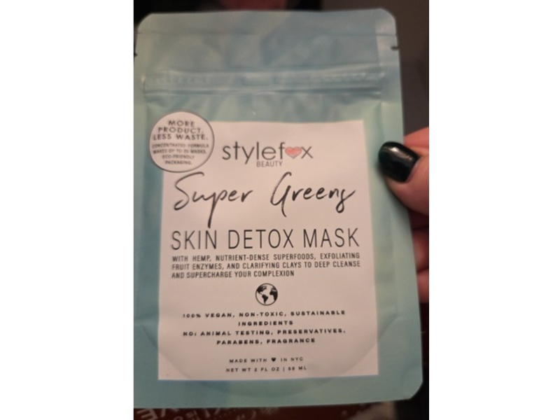 Stylefox Beauty Super Greens Skin Detox Mask, 2 fl oz/59 mL