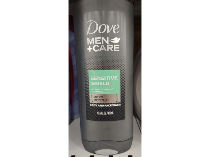 Dove Men + Care Micro Moisture Body & Face Wash, Sensitive Shield, 13.5 fl oz/400 mL, Pack Of 3