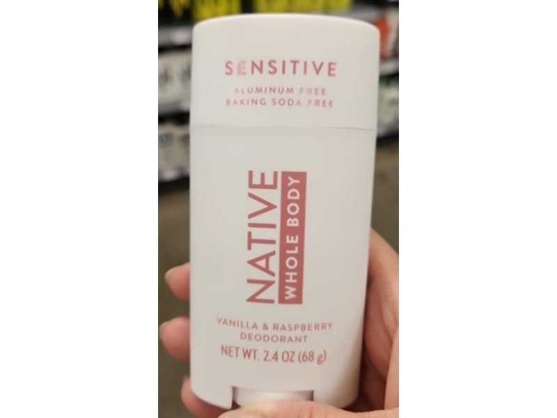 Native Whole Body Deodorant, Vanilla & Raspberry, 2.4 oz/68 g