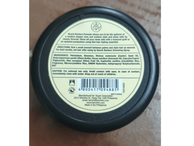 Bench Barbers Fix Professional Pomade, Black, 2.82 oz/80 g