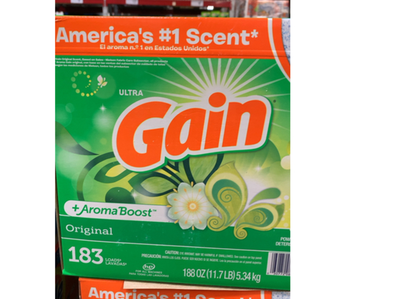Gain Ultra + Aroma Boost Powder Detergent, Original, 183 Loads, 188 oz/5.34 kg