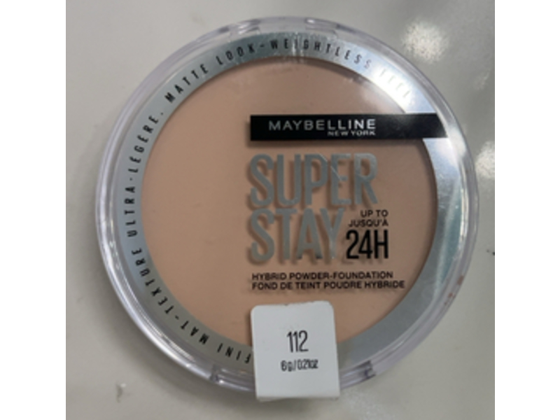 Maybelline New York Super Stay Up to 24HR Hybrid Powder Foundation, 112, 0.21 oz/6 g