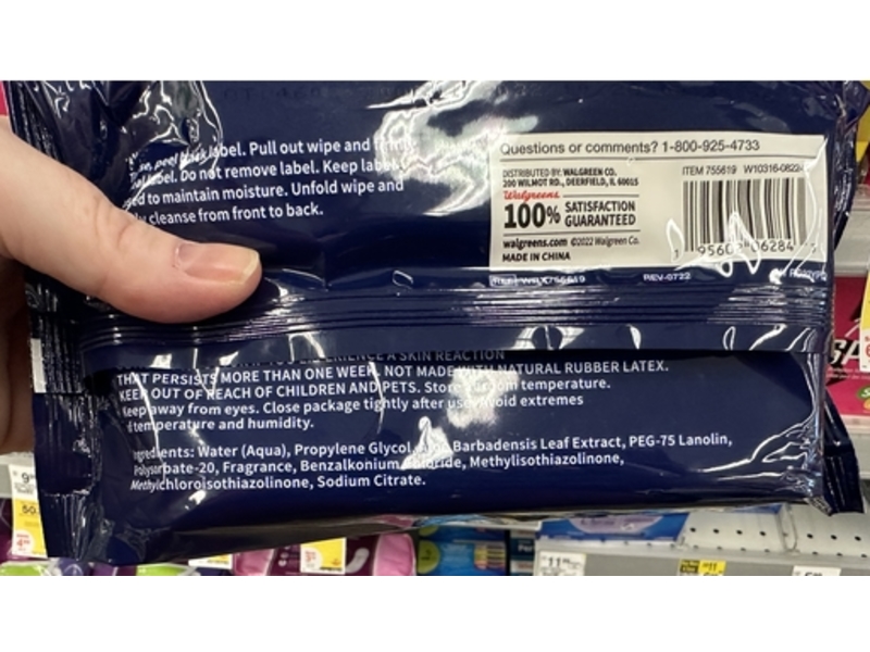 Walgreens Feminine Cloths, Aloe, 50 Count