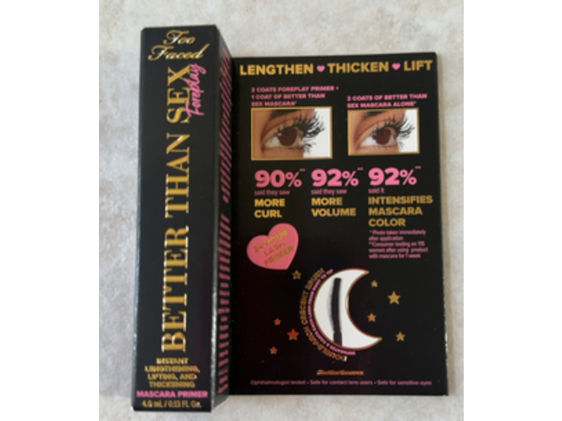 Too Faced Better Than Sex Foreplay Mascara Primer, Black, 0.13 fl oz/4.0 mL