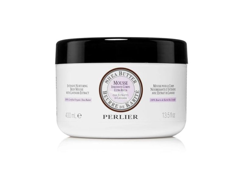 Perlier Intensive Nurturing Body Mousse, Shea Butter & Lavender, 13.5 fl oz/400 mL