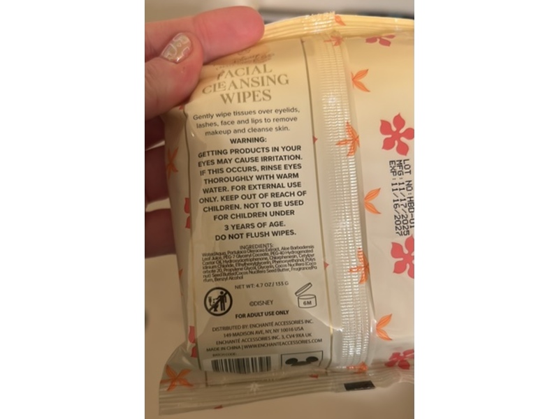 Disney Princess Facial Cleansing Wipes, Hibiscus Coconut Scented, 4.7 oz/133 g, 25 Count