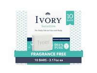 Ivory Sensitive Bar Soap, Fragrance Free, 3.7 fl oz, Count10 - thumbnail 1