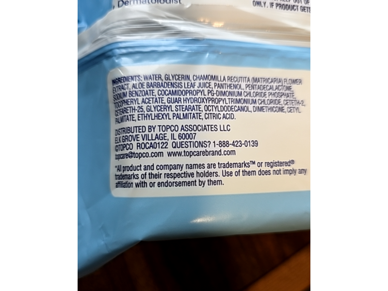 Top Care Beauty Makeup Remover & Cleansing Cloths, 25 Count