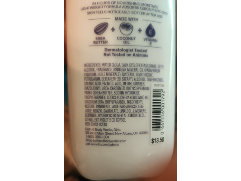 Both & Body Works Gingham Body Lotion, Shea Butter + Vitamin E, 8 fl oz/236 mL