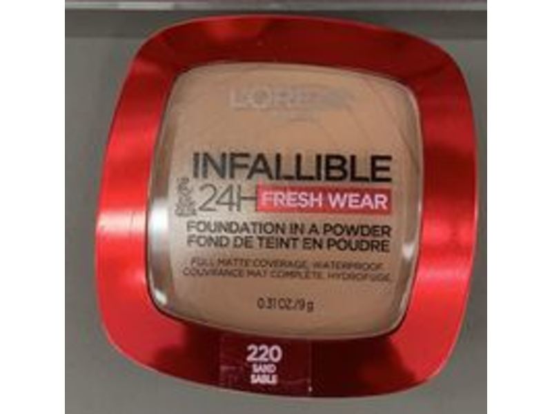 L'oreal Paris Infallible Foundation In A Powder, Up To 24H Fresh Wear, 220 Sand, 0.31 oz/9 g