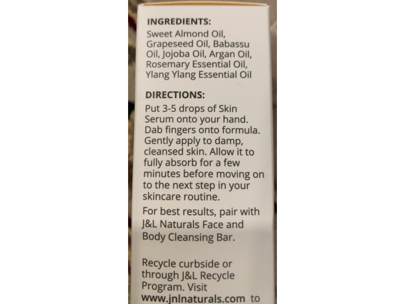 J&L Naturals Skin Serum, Timeless, 1.0 oz/30 mL, Pack Of 2